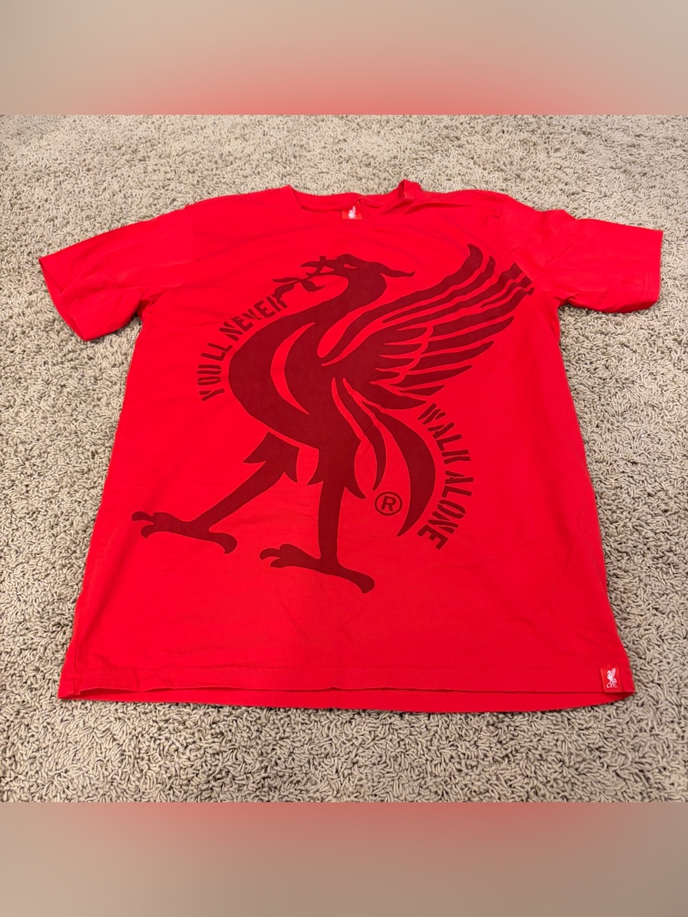 Liverpool FC You'll Never Walk Alone Crest Red T-Shirt LFC Football Club Medium
